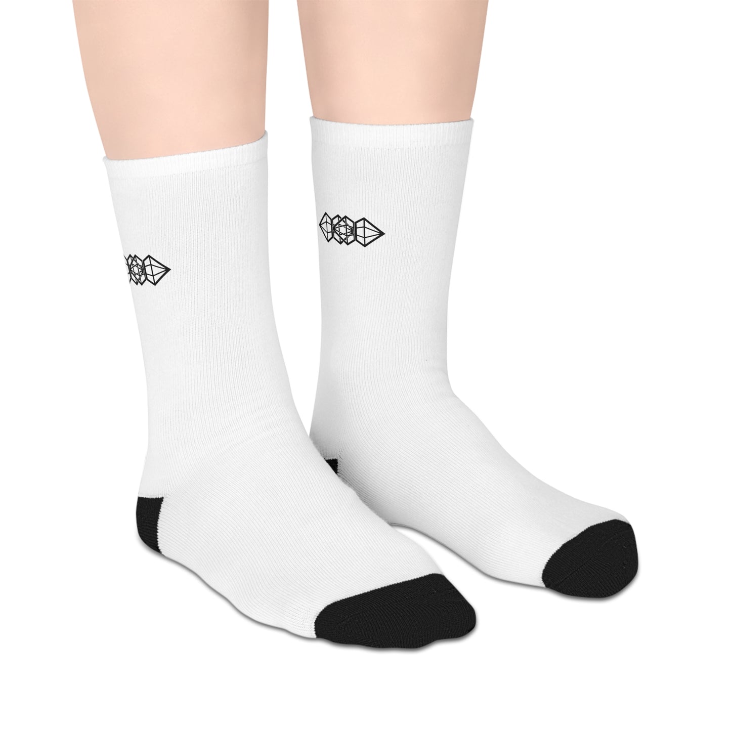 White Mid-Length Socks